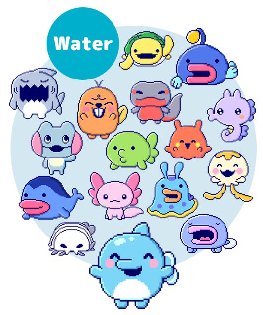 たまごっちのみず属性キャラクター